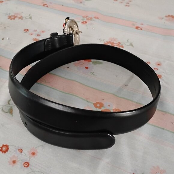 ❤️Amazing!!  WOMENS CARLISLE PENGUIN Buckle w/ Black Leather Belt SZ XS 26-30 main image 5